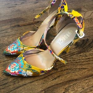 Asian silk heel mustard color